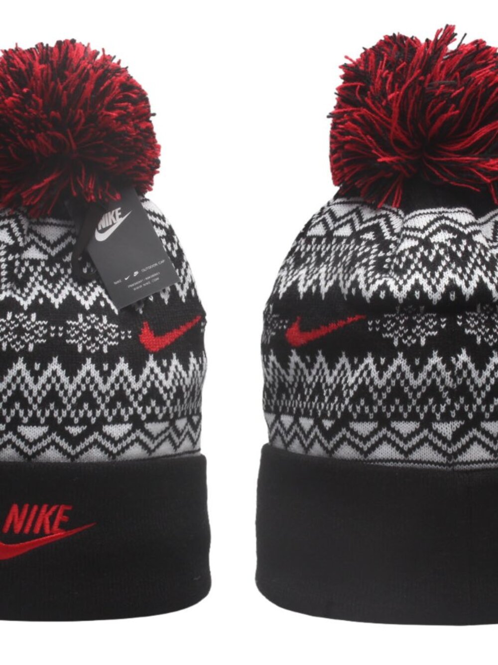 Nike Black Pom Cap Cuffed Beanie Adult One Size Fits Most